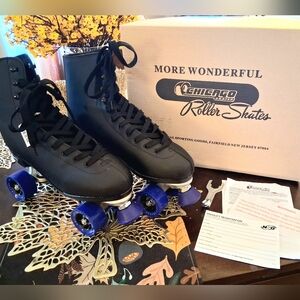 Chicago Skates Black Leather Classic Roller Skates Men's Size 12 NWT